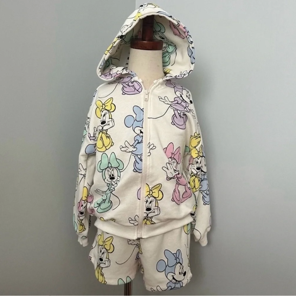 ZARA TODDLER GIRL MINNIE MOUSE PLUSH JACKET & SHORTS